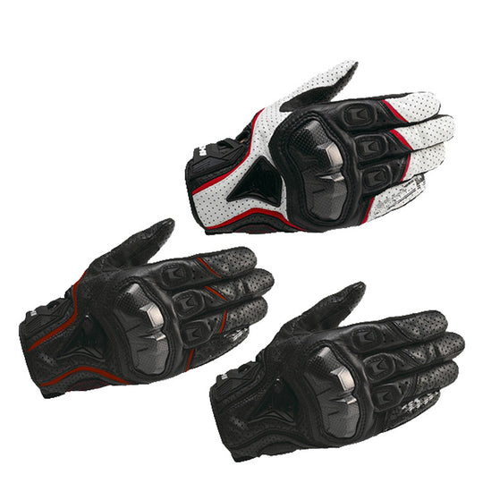 Full leather carbon fiber cycling protective gloves