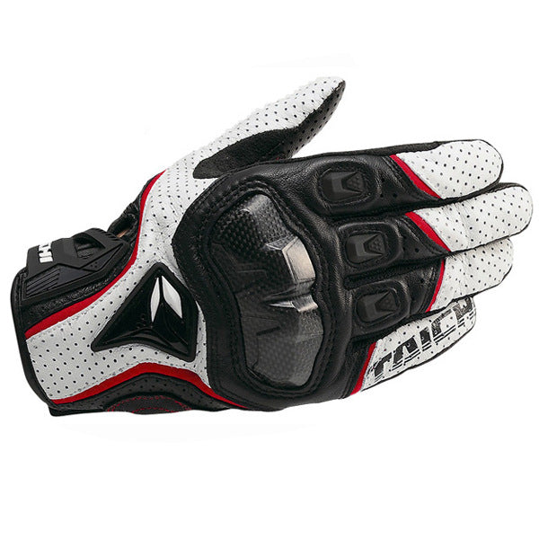 Full leather carbon fiber cycling protective gloves