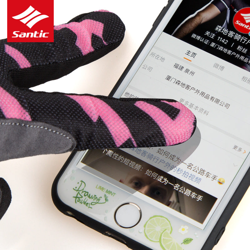 Female riding gear hand touch screen