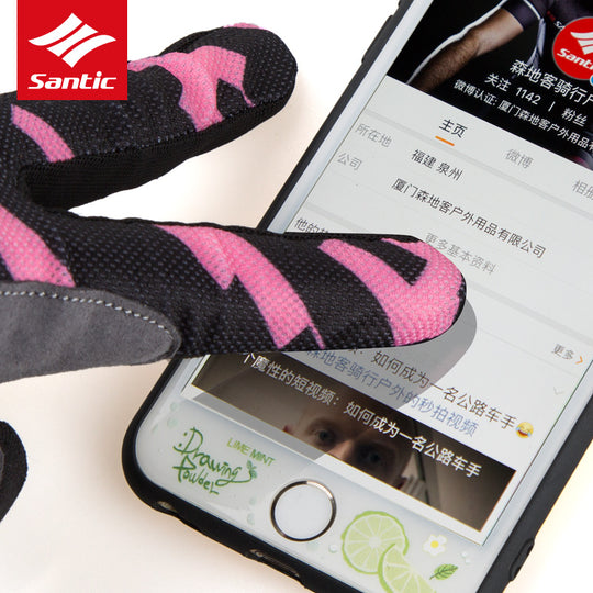 Female riding gear hand touch screen