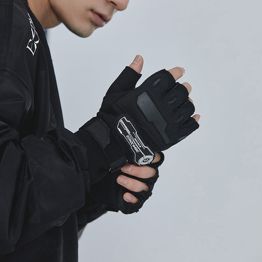 Adjustable Tactical Half Finger Gloves Outdoor Sports Non-slip Wristband Breathable
