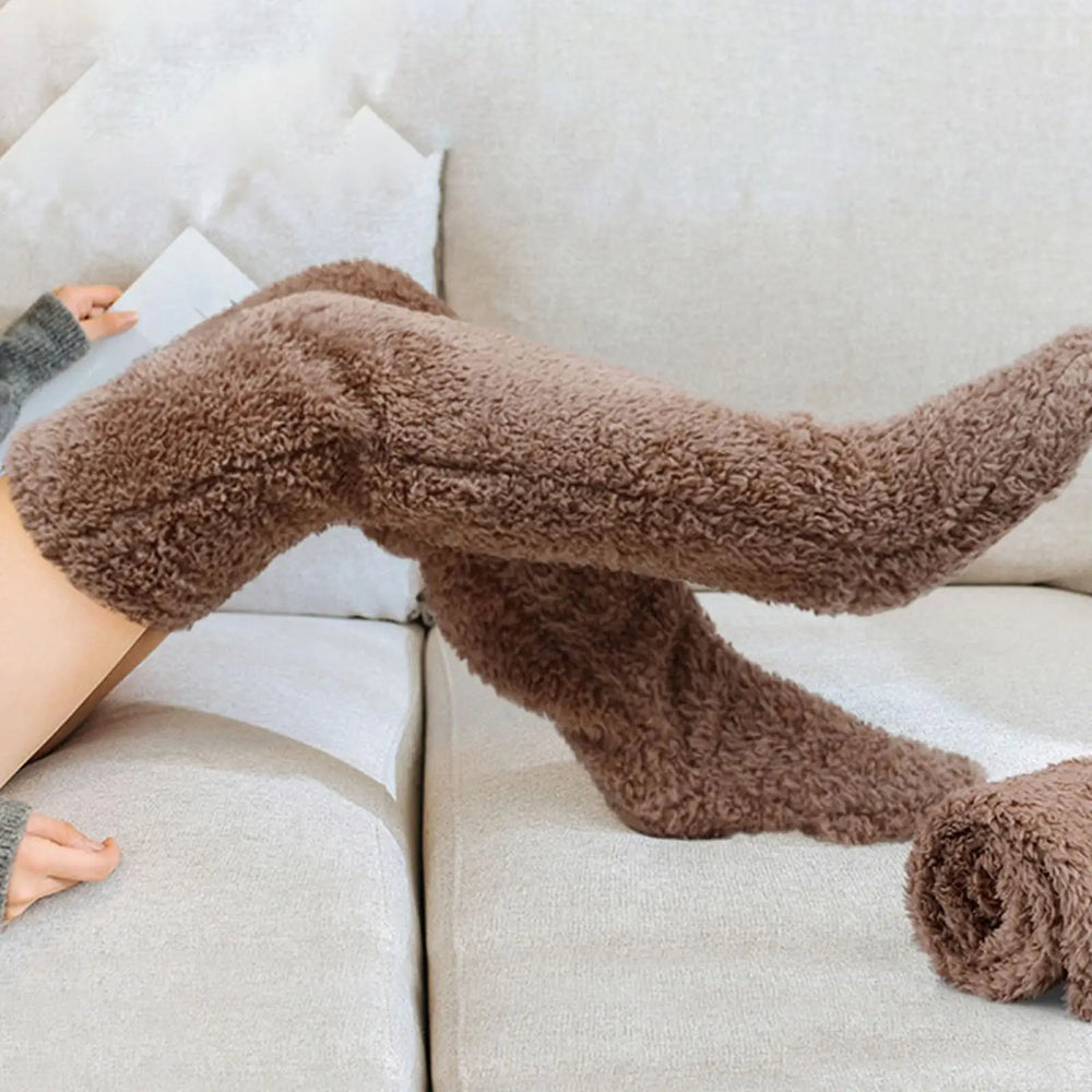 Cozy Thigh High Fuzzy Socks - Plush Leg Warmers for Women and Kids, Perfect for Winter Comfort and Cosplay!
