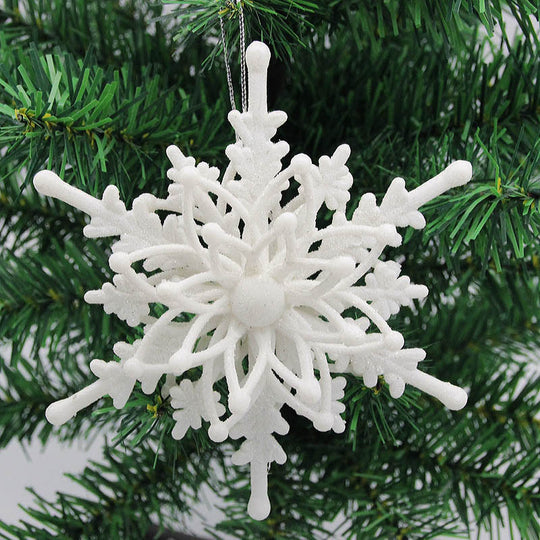 Christmas Snowflake Ornaments 3D Ice White Snowflakes Christmas DIY Crafts Hanging Pendants Xmas Tree Decorations New Year Christmas Tree Pendant