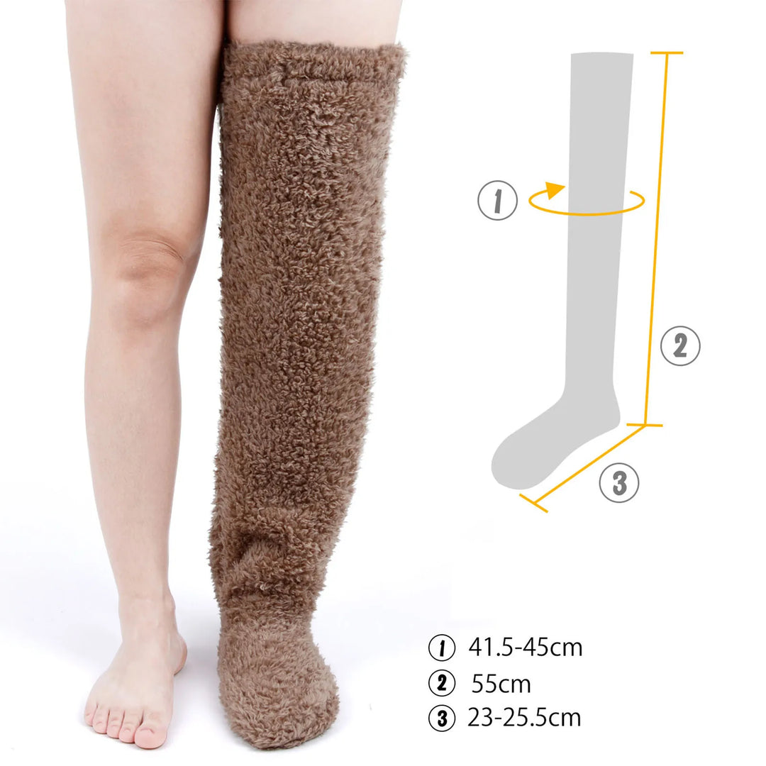 Cozy Thigh High Fuzzy Socks - Plush Leg Warmers for Women and Kids, Perfect for Winter Comfort and Cosplay!