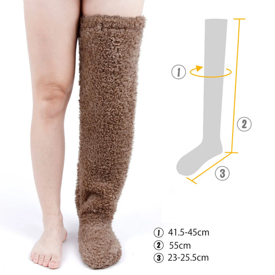 Cozy Thigh High Fuzzy Socks - Plush Leg Warmers for Women and Kids, Perfect for Winter Comfort and Cosplay!