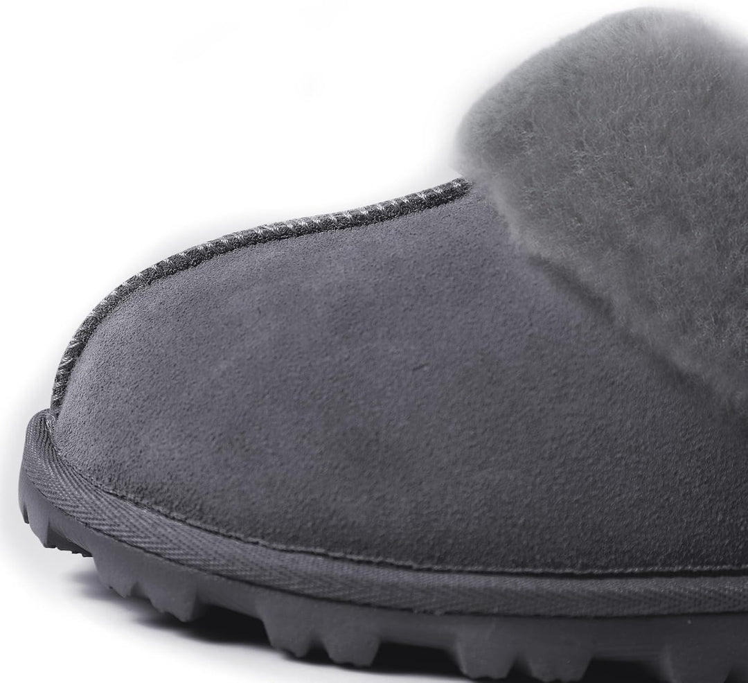 Indulge in Comfort: Women's Genuine Australian Sheepskin Slippers with 8mm Memory Foam and Durable Hard Bottom