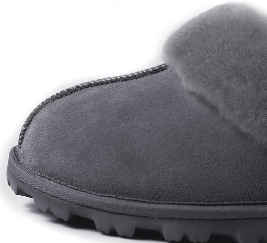 Indulge in Comfort: Women's Genuine Australian Sheepskin Slippers with 8mm Memory Foam and Durable Hard Bottom