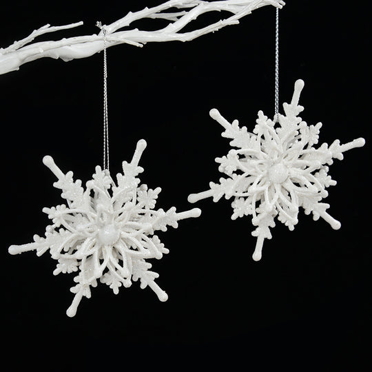 Christmas Snowflake Ornaments 3D Ice White Snowflakes Christmas DIY Crafts Hanging Pendants Xmas Tree Decorations New Year Christmas Tree Pendant