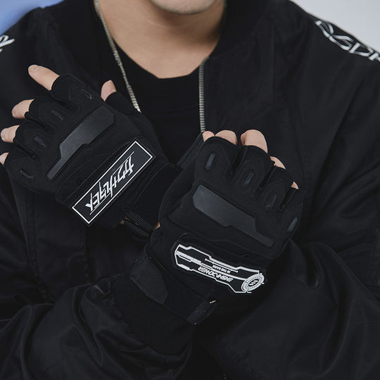 Adjustable Tactical Half Finger Gloves Outdoor Sports Non-slip Wristband Breathable