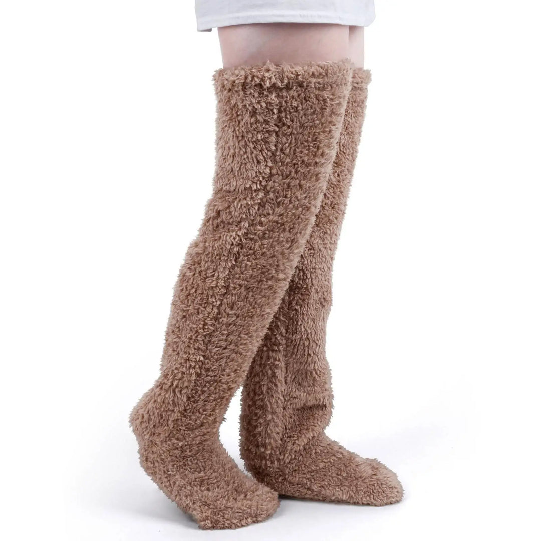 Cozy Thigh High Fuzzy Socks - Plush Leg Warmers for Women and Kids, Perfect for Winter Comfort and Cosplay!
