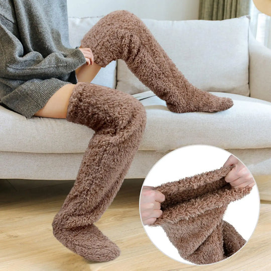 Cozy Thigh High Fuzzy Socks - Plush Leg Warmers for Women and Kids, Perfect for Winter Comfort and Cosplay!